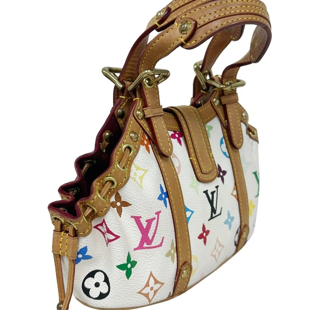 Louis Vuitton Teda PM Top Handle Bag PM Multicolor Canvas Blanc White - Picture 5 of 11